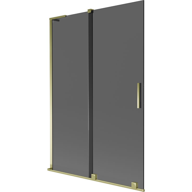 Mexen Velar L paravento per vasca da bagno a 2 ante scorrevoli 120 x 150 cm, grafite, oro - 896-120-003-41-50