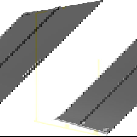 Mexen Velar L Badewannenabtrennung, 2-flügelig, 120 x 150 cm, Graphit, Gold - 896-120-003-41-50