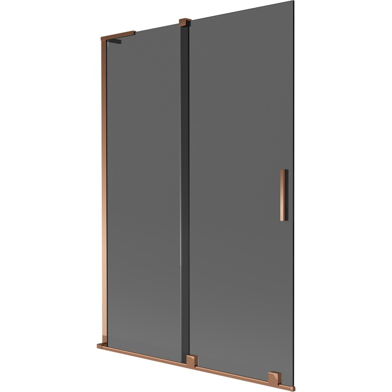 Mexen Velar L dvokrilni klizni tuš paravan 120 x 150 cm, grafit, ružičasto zlato - 896-120-003-41-60