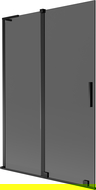 Mexen Velar L διπλή αναδιπλούμενη καμπίνα ντους 120 x 150 cm, γραφίτης, μαύρο