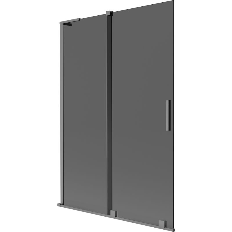 Mexen Velar L Badewannenfaltwand 2-flügelig verschiebbar 120 x 150 cm, Graphit, Gun Metal - 896-120-003-41-95