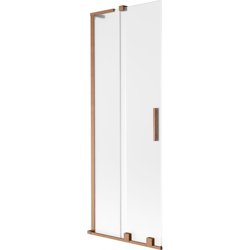 Mexen Velar L Badewannenfaltwand 2-flügelig verschiebbar 70 x 150 cm, Mattglas, Gebürstetes Kupfer - 896-070-003-31-65