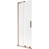 Mexen Velar L paroi de baignoire coulissante à 2 battants 70 x 150 cm, givré, cuivre brossé - 896-070-003-31-65