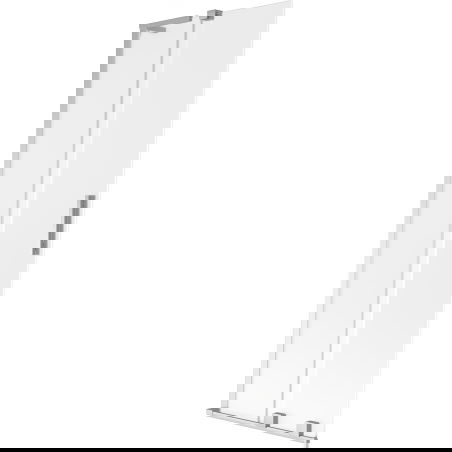 Mexen Velar L badwand scherm 2-delig schuifbaar 75 x 150 cm, matglas, chroom - 896-075-003-31-01