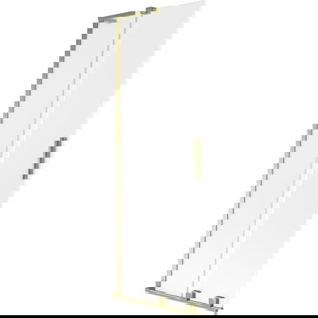 Mexen Velar L paratia vasca da bagno scorrevole a 2 ante 75 x 150 cm, ghiacciato, dorato - 896-075-003-31-50