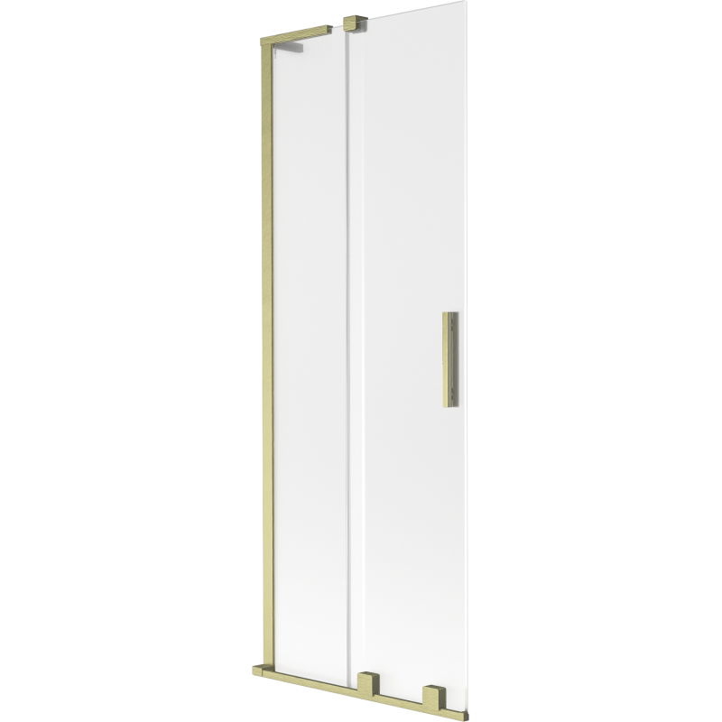 Mexen Velar L mampara de ducha corredera de 2 hojas 75 x 150 cm, escarchado, dorado cepillado - 896-075-003-31-55