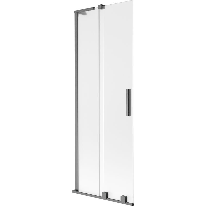 Mexen Velar L Badewannenabtrennung 2-teilig verschiebbar 75 x 150 cm, matt, gebürstetes Gun Gray - 896-075-003-31-66