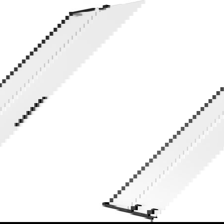 Mexen Velar L parede para banheira de duche de 2 painéis deslizantes 75 x 150 cm, fosco, preto - 896-075-003-31-70