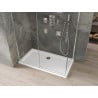 Mexen Omega Duschkabine Schiebetür 140 x 70 cm, transparent, chrom + Duschelement Flat - 825-140-070-01-00-4010