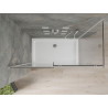 Mexen Omega schuifbare douchecabine 140 x 70 cm, transparant, chroom + Flat douchebak - 825-140-070-01-00-4010