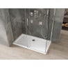 Mexen Omega klizna tuš kabina klizno 140 x 70 cm, prozirno, krom + plitica Flat - 825-140-070-01-00-4010