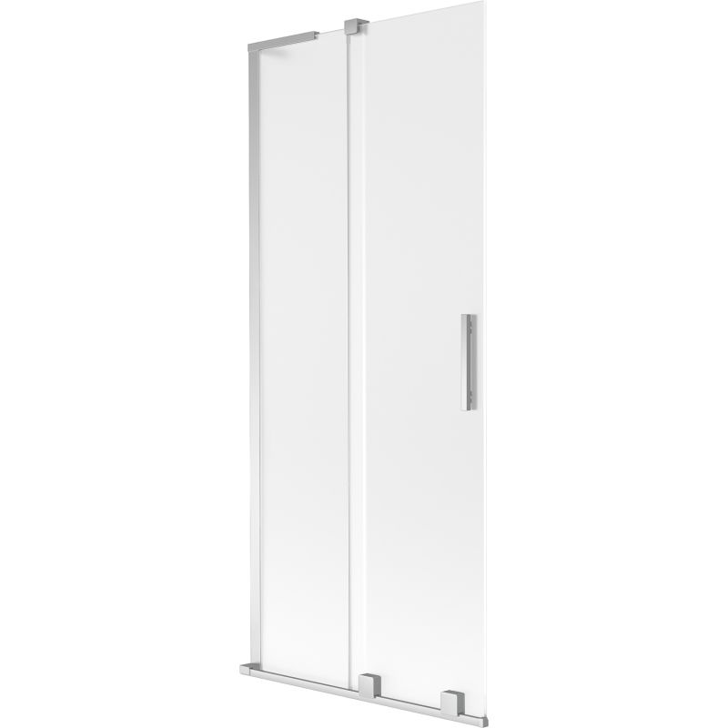 Mexen Velar L Badewannenwand 2-flügelig, verschiebbar 80 x 150 cm, matt, Chrom - 896-080-003-31-01