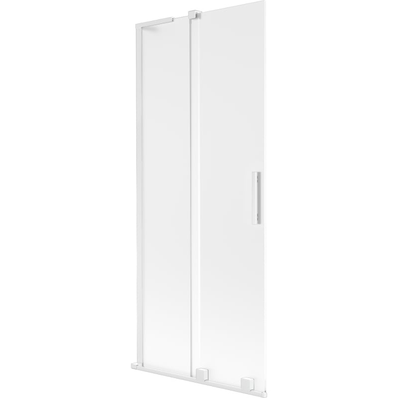 Mexen Velar L parawan nawannowy 2-skrzydłowy rozsuwany 80 x 150 cm, szron, biały - 896-080-003-31-20