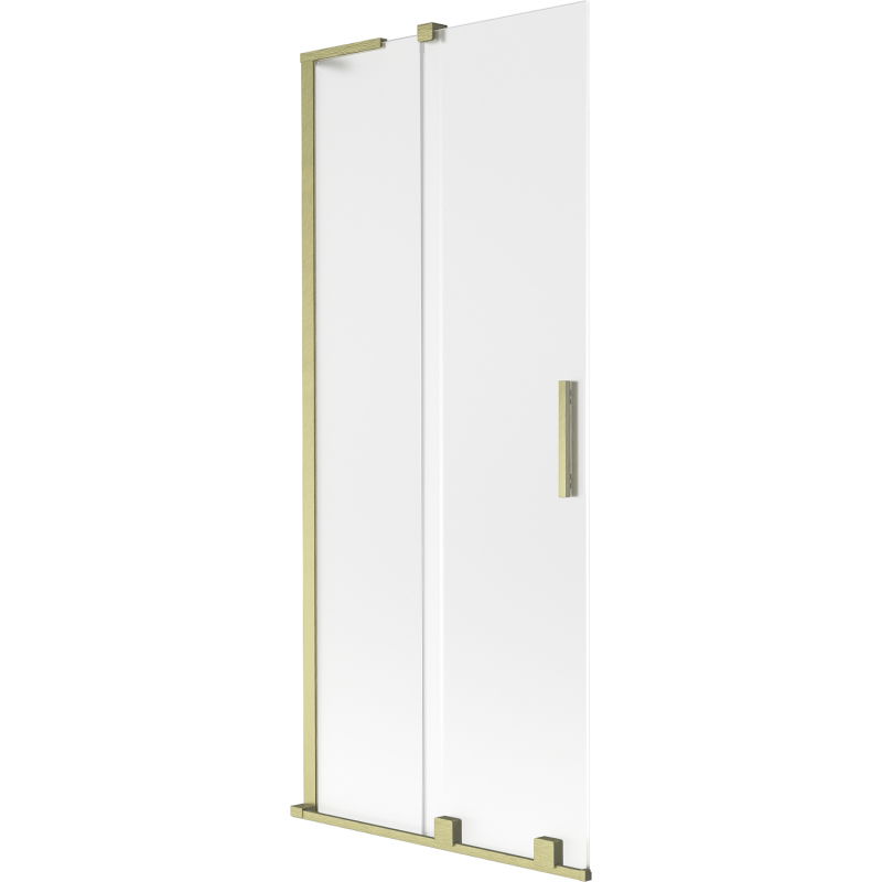 Mexen Velar L Badewannenfaltwand 2-flügelig verschiebbar 80 x 150 cm, mattiert, gold gebürstet - 896-080-003-31-55