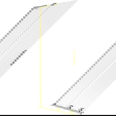 Mexen Velar L mampara de baño de 2 alas correderas 80 x 150 cm, escarcha, oro cepillado - 896-080-003-31-55