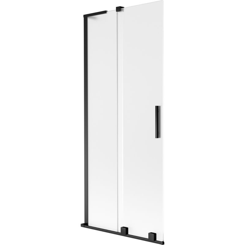Mexen Velar L mampara de ducha de 2 hojas correderas 80 x 150 cm, escarchada, negra - 896-080-003-31-70