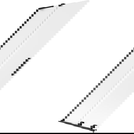 Mexen Velar L Zweeflügele Wandverkleedung, 2-Fligelend, verlängerbar, 80 x 150 cm, gefrost, schwaarz - 896-080-003-31-70