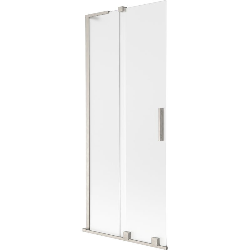 Mexen Velar L Badewannenwand 2-flügelig verschiebbar 80 x 150 cm, matt, gebürsteter Nickel - 896-080-003-31-97