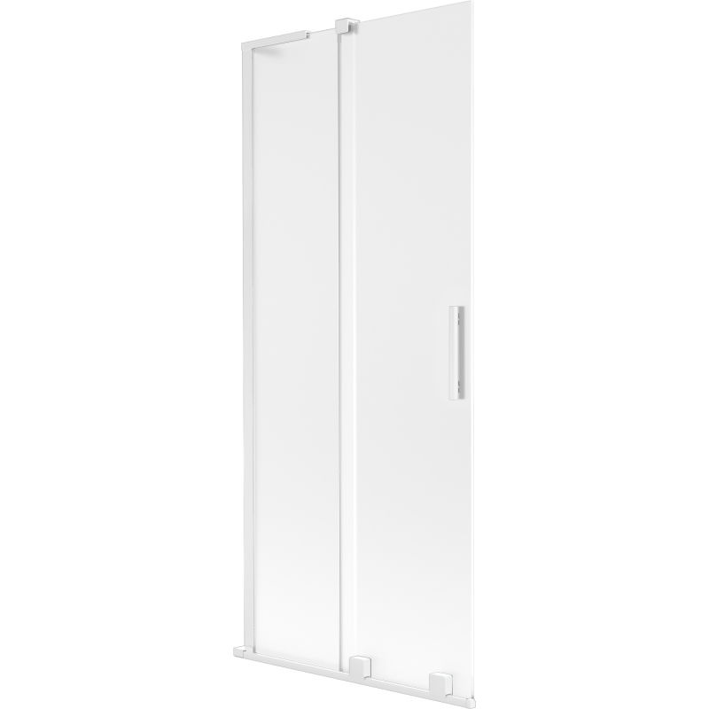 Mexen Velar L Badewannenabtrennung 2-flügelig schiebbar 85 x 150 cm, matt, weiß - 896-085-003-31-20