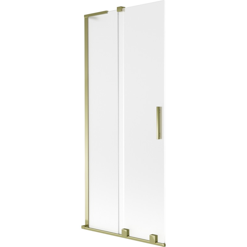 Mexen Velar L razvlačna paravana za kadu s 2 krila 85 x 150 cm, mraz, zlatna - 896-085-003-31-50