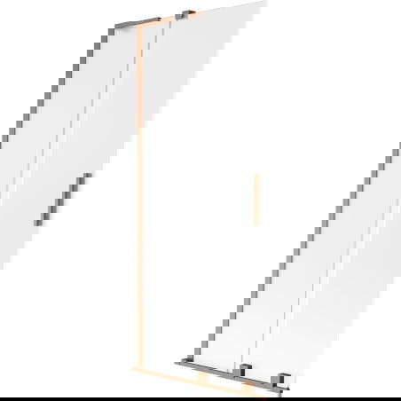 Mexen Velar L badwand 2-delig verschuifbaar 85 x 150 cm, matglas, geborsteld koper - 896-085-003-31-65