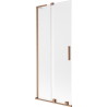Mexen Velar L parawan nawannowy 2-skrzydłowy rozsuwany 85 x 150 cm, szron, miedź szczotkowana - 896-085-003-31-65
