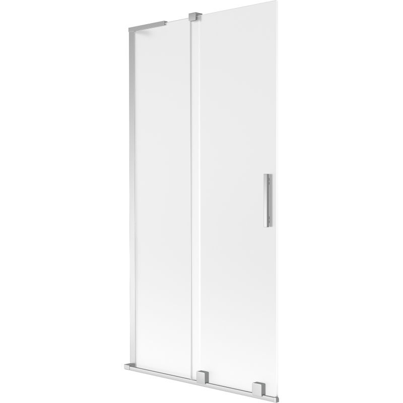 Mexen Velar L skjutbar duschvägg 2-delad 90 x 150 cm, frost, krom - 896-090-003-31-01