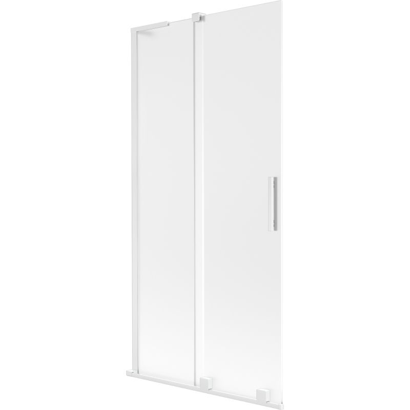Mexen Velar L paratia per vasca da bagno a 2 ante scorrevoli 90 x 150 cm, smerigliato, bianco - 896-090-003-31-20