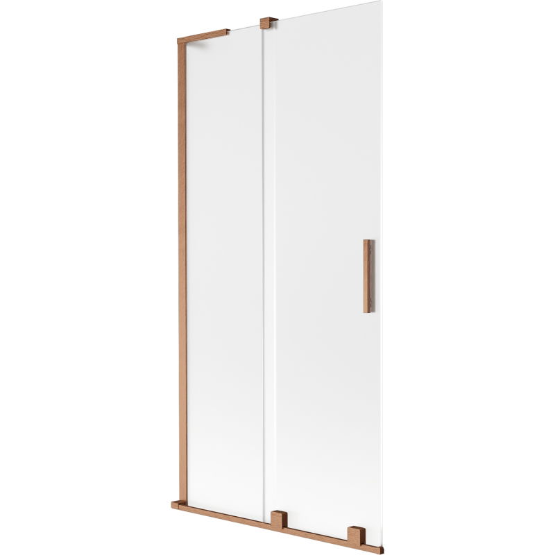Mexen Velar L Badewannenparavent 2-flügig verschiebbar 90 x 150 cm, matt, gebürstetes Kupfer - 896-090-003-31-65