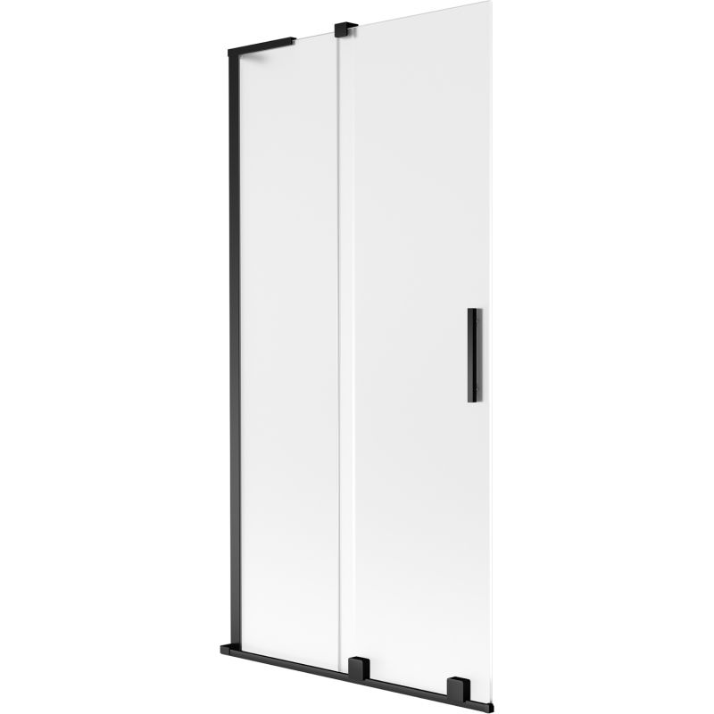 Mexen Velar L duschvägg 2-delad skjutbar 90 x 150 cm, frost, svart - 896-090-003-31-70