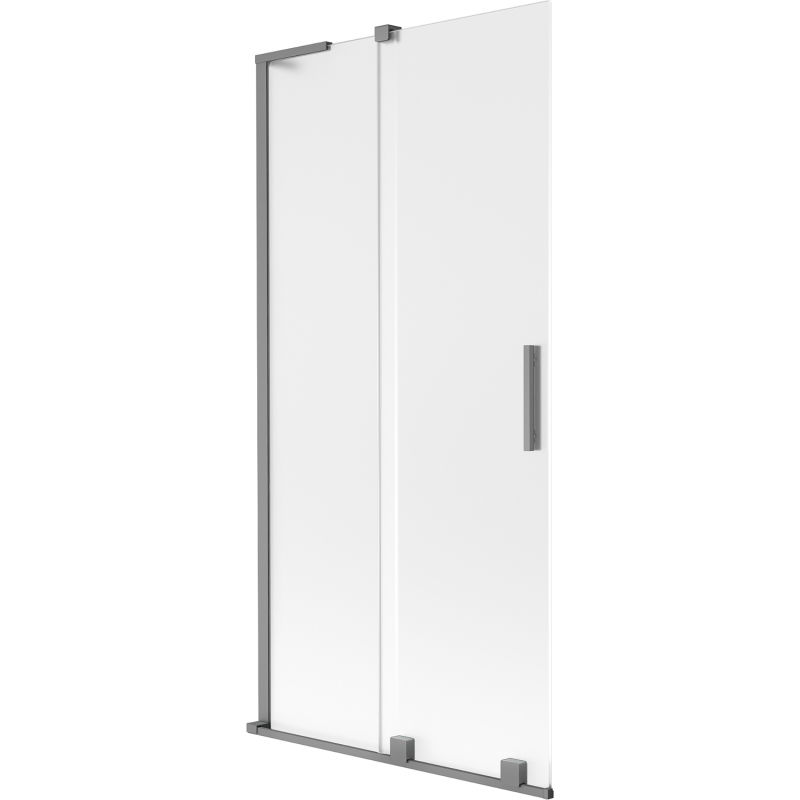 Mexen Velar L Badewannenfaltwand 2-flügelig verschiebbar 90 x 150 cm, matt, gun metal - 896-090-003-31-95