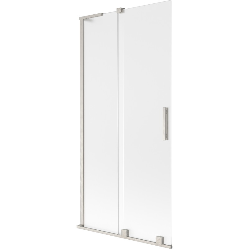 Mexen Velar L dvodijelni pomični paravan za kadu 90 x 150 cm, matirano staklo, brušeni nikal - 896-090-003-31-97