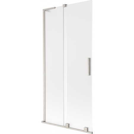 Mexen Velar L dvodijelni pomični paravan za kadu 90 x 150 cm, matirano staklo, brušeni nikal - 896-090-003-31-97