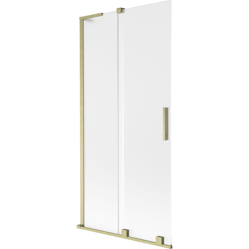 Mexen Velar L Badewannenfaltwand 2-flügelig schiebbar 95 x 150 cm, matt, gold gebürstet - 896-095-003-31-55