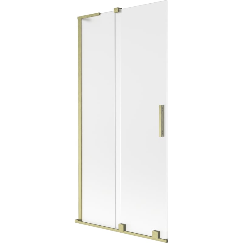 Mexen Velar L divisória de banho deslizante de 2 painéis 95 x 150 cm, fosco, dourado escovado - 896-095-003-31-55