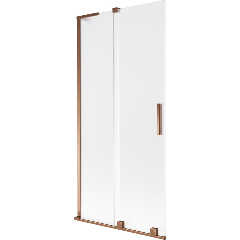 Mexen Velar L Badewannenfaltwand 2-flügelig verschiebbar 95 x 150 cm, gefrostet, Roségold - 896-095-003-31-60