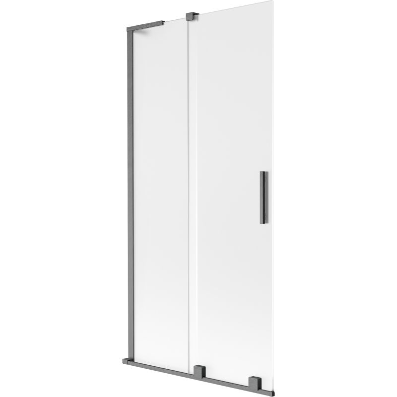 Mexen Velar L Badewannenwand 2-flügelig verschiebbar 95 x 150 cm, matt, gun gray gebürstet - 896-095-003-31-66