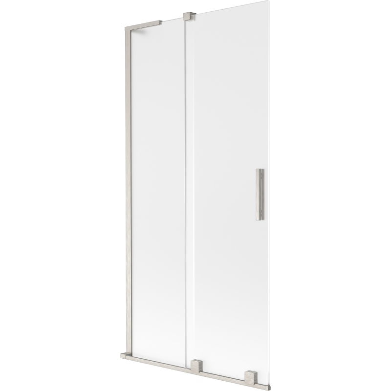 Mexen Velar L Badewannenabtrennung 2-flügelig verschiebbar 95 x 150 cm, mattiert, gebürsteter Nickel - 896-095-003-31-97