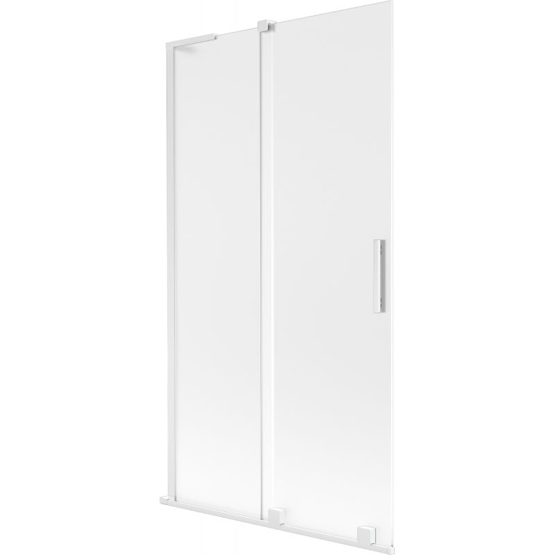 Mexen Velar L drsna zložljiva kopalniška zaslonka 2-krilna 100 x 150 cm, zmrzal, bela - 896-100-003-31-20