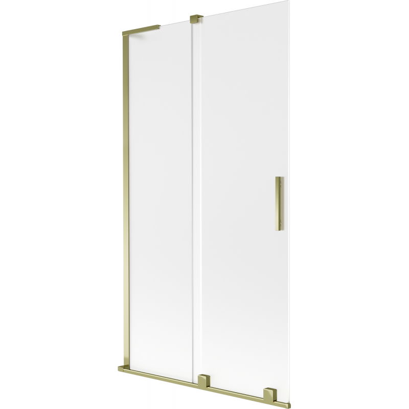 Mexen Velar L paratia per vasca da bagno a 2 ante scorrevoli 100 x 150 cm, smerigliato, oro - 896-100-003-31-50