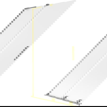 Mexen Velar L Badewannenwand 2-flügelig, verschiebbar 100 x 150 cm, mattiert, gold - 896-100-003-31-50