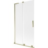 Mexen Velar L parawan nawannowy 2-skrzydłowy rozsuwany 100 x 150 cm, szron, złoty - 896-100-003-31-50
