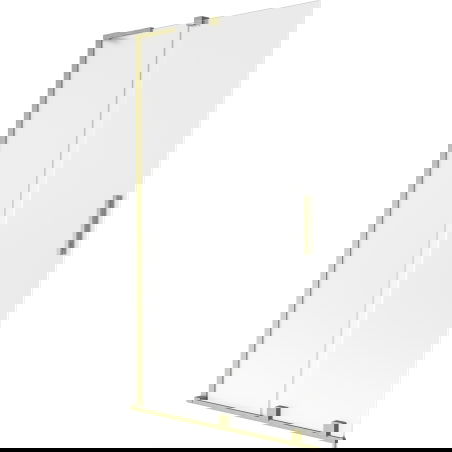Mexen Velar L 2-dörrars skjutbar duschvägg 100 x 150 cm, frost, borstad guld - 896-100-003-31-55