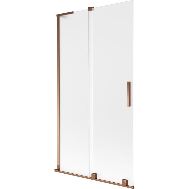 Mexen Velar L Badewannenfaltwand 2-flügelig verschiebbar 100 x 150 cm, matt, Roségold - 896-100-003-31-60