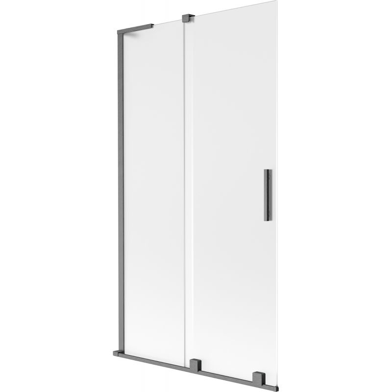 Mexen Velar L badwand paneel 2-delig schuifbaar 100 x 150 cm, ijs, geweergrijs geborsteld - 896-100-003-31-66