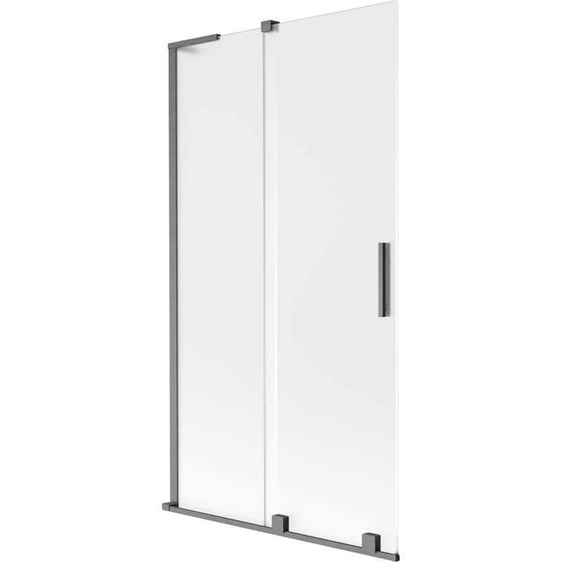 Mexen Velar L vannitoa kaitseklaas 2-osaline lükanduks 100 x 150 cm, matt, harjatud gun gray - 896-100-003-31-66