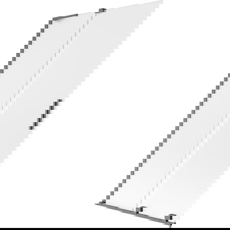Mexen Velar L badwand paneel 2-delig schuifbaar 100 x 150 cm, ijs, geweergrijs geborsteld - 896-100-003-31-66