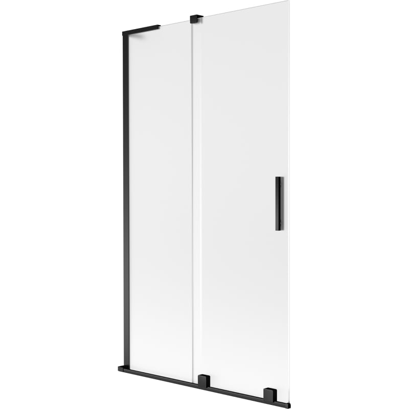 Mexen Velar L klizna stijena za kadu s dva klizna krila 100 x 150 cm, mraz, crna - 896-100-003-31-70