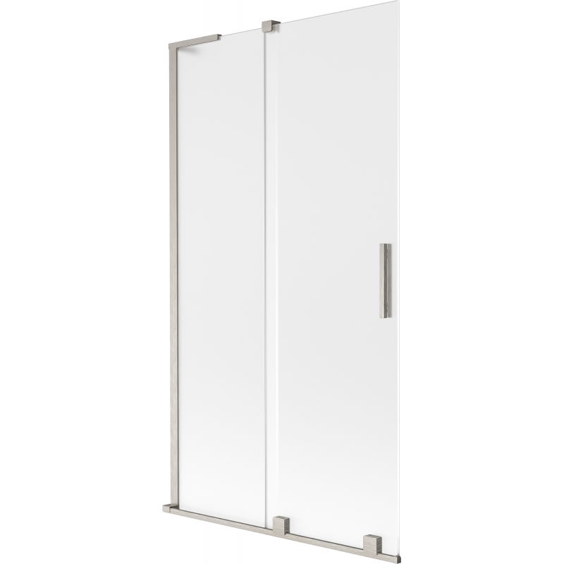 Mexen Velar L divvietīgs vannas ekrāns, bīdāms 100 x 150 cm, matēts, pulēts niķelis - 896-100-003-31-97