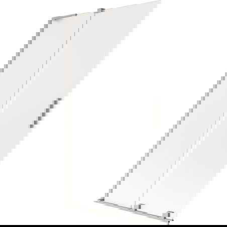 Mexen Velar L paravento per vasca da bagno 2-ante scorrevole 100 x 150 cm, smerigliato, nichel spazzolato - 896-100-003-31-97